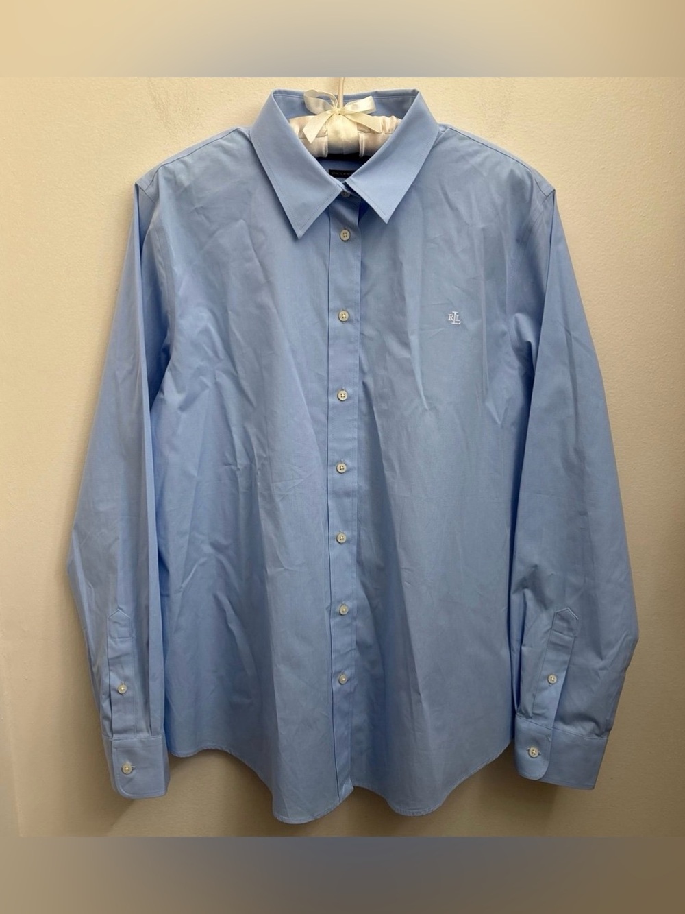 Lauren Ralph Lauren Light Blue Women's Button-Down Shirt XL NWT - Picture 4 of 14